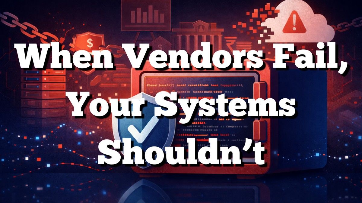 Illustration of secure source code escrow system protecting NBFC operations from vendor failure and ensuring business continuity