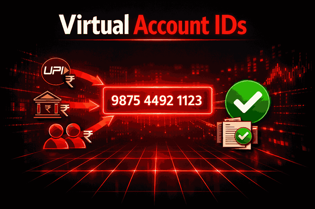 Virtual account IDs simplify business collections by auto-tagging payments to customers and invoices for instant reconciliation.