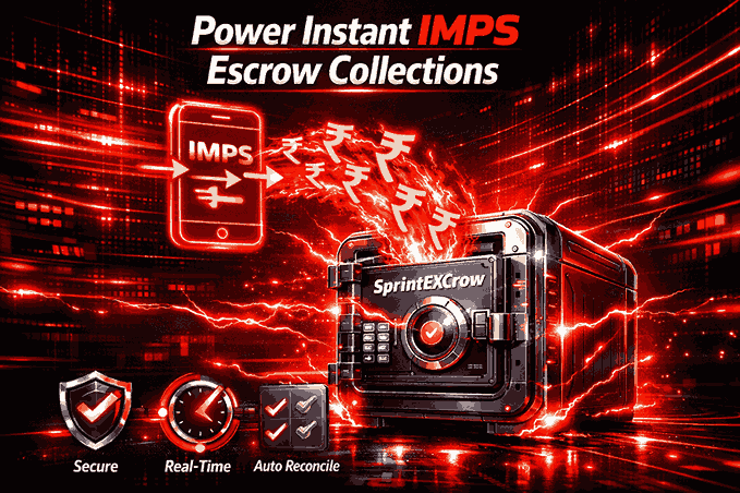 Enable instant 24/7 escrow funding with IMPS transfers powered by SprintEXcrow.