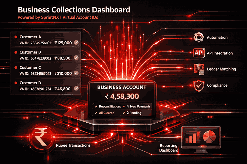 Learn how SprintNXT virtual account IDs automate collections, enable real-time reconciliation, and improve cash flow visibility for Indian businesses.