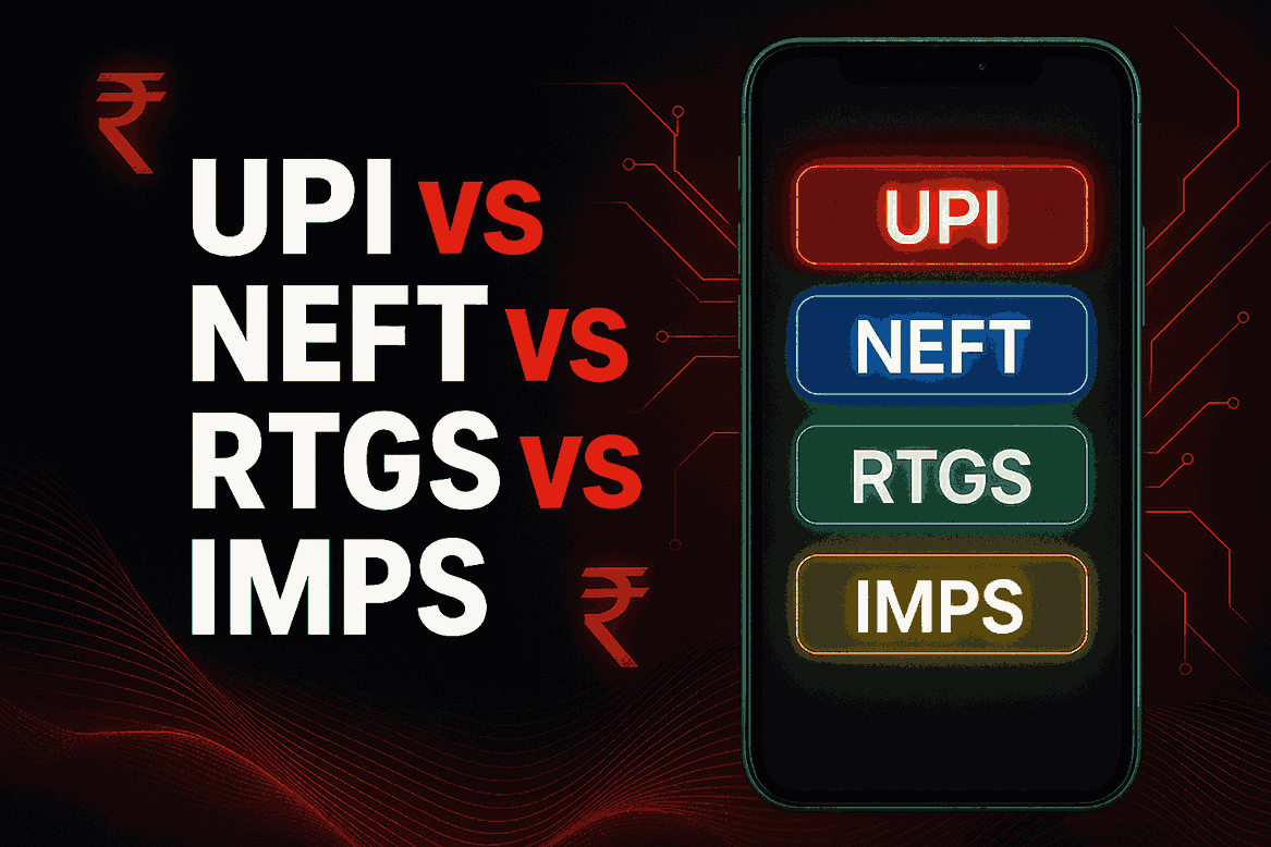 Compare UPI, NEFT, RTGS, and IMPS — India’s top payment systems explained simply for everyday and business use.