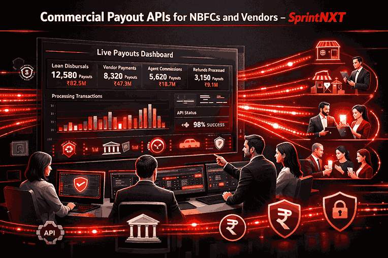SprintNXT enables NBFC disbursement APIs and vendor payment automation across multiple banks with real-time tracking and reconciliation.